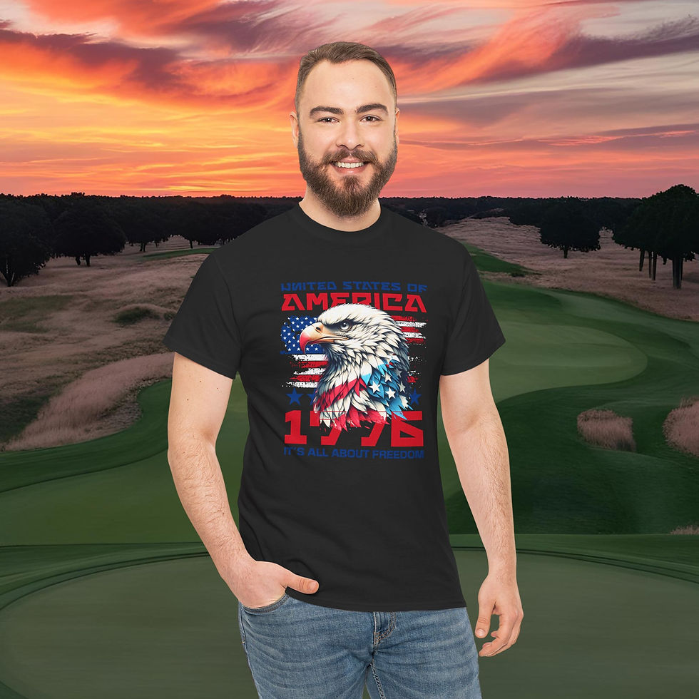 Thumbnail: Patriotic Graphic Tee USA Flag Eagle Design, Independence Day Shirt 4th of July 