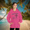Thumbnail: pink hoodie with Godfidence, Knowing I Can't But He can printed in black with large 3 nail style cross