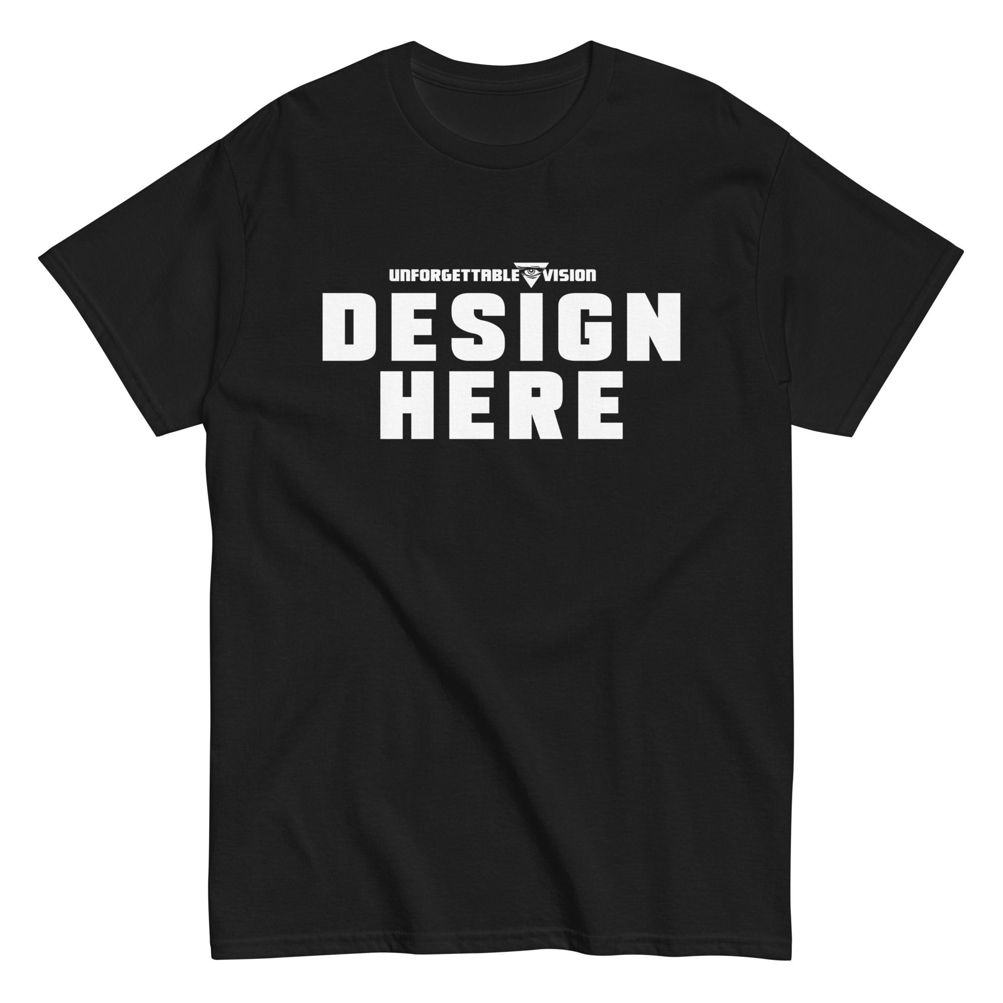 Unforgettable Vision Premium Unisex Classic Printed T-Shirt (Black Front)
