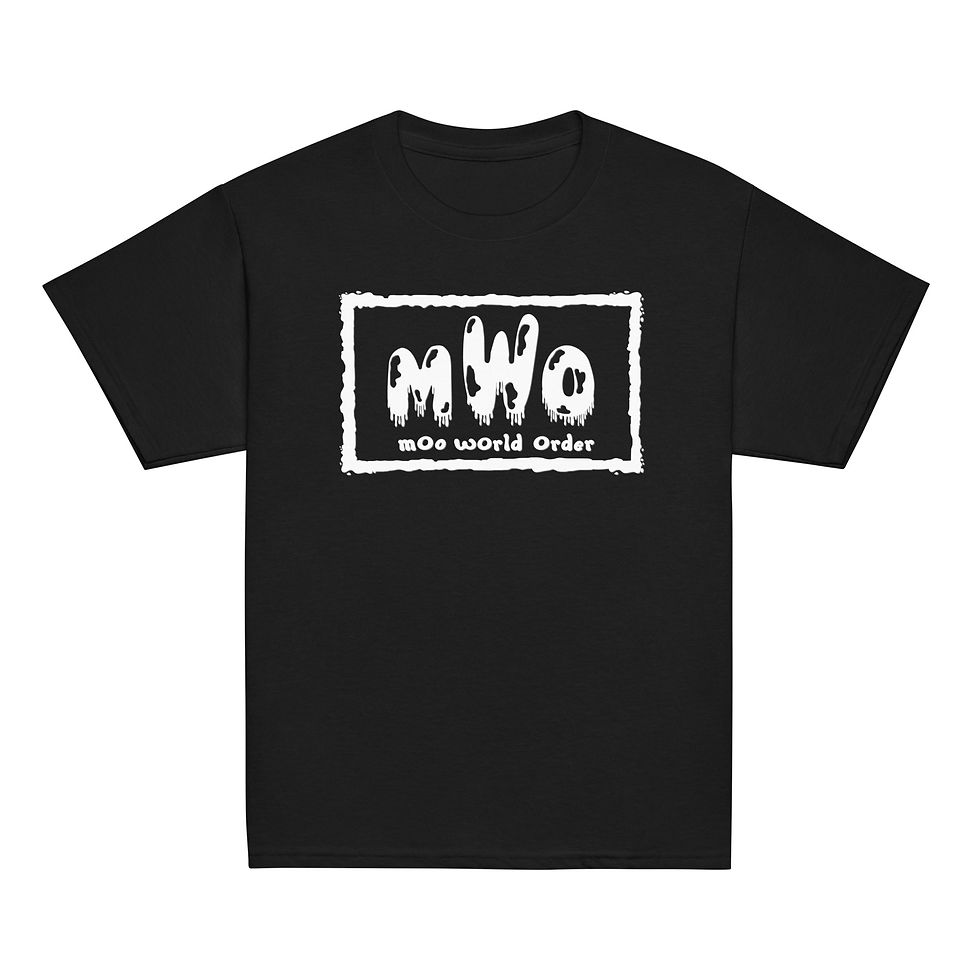 Tim Strange mOo wOrld Order Premium Unisex Kids Youth Classic T-Shirt (Black)