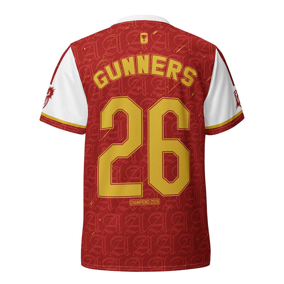 Thumbnail: Unforgettable Vision Sportives The Gunners Champions 26 Premium Unisex Sport Jersey (Ghost Back)
