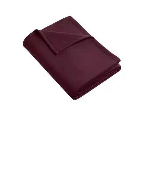 Thumbnail: Folded burgundy blanket, soft looking, on a white background, cozy and warm.