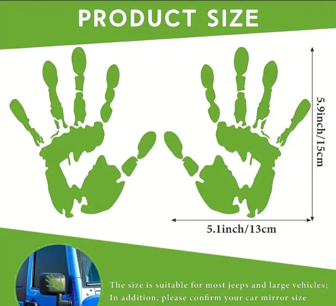 Green handprint decals with 