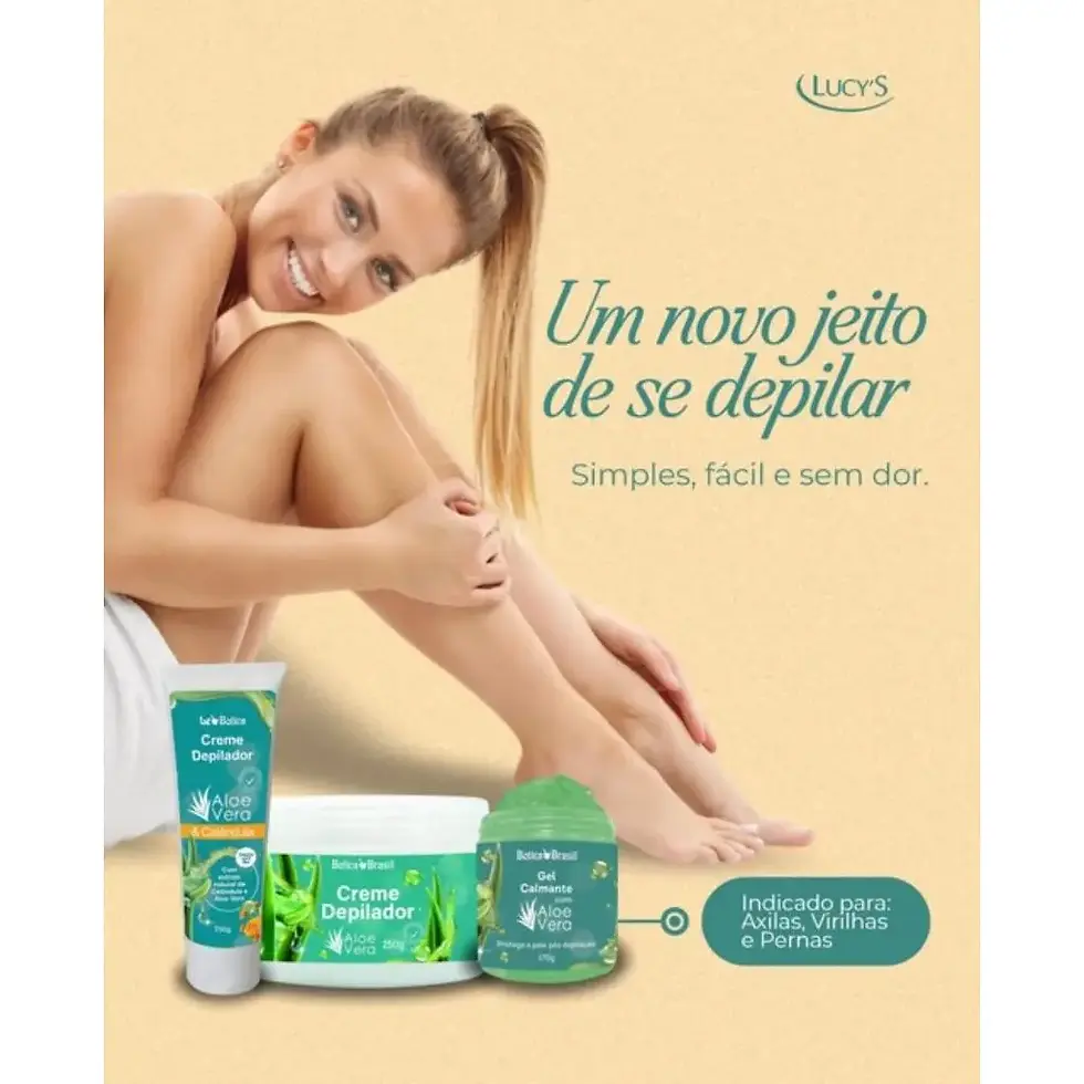 Miniatura: Creme Depilatório 250g - Depilação sem Dor - Corpo e partes íntimas - Botica Bra