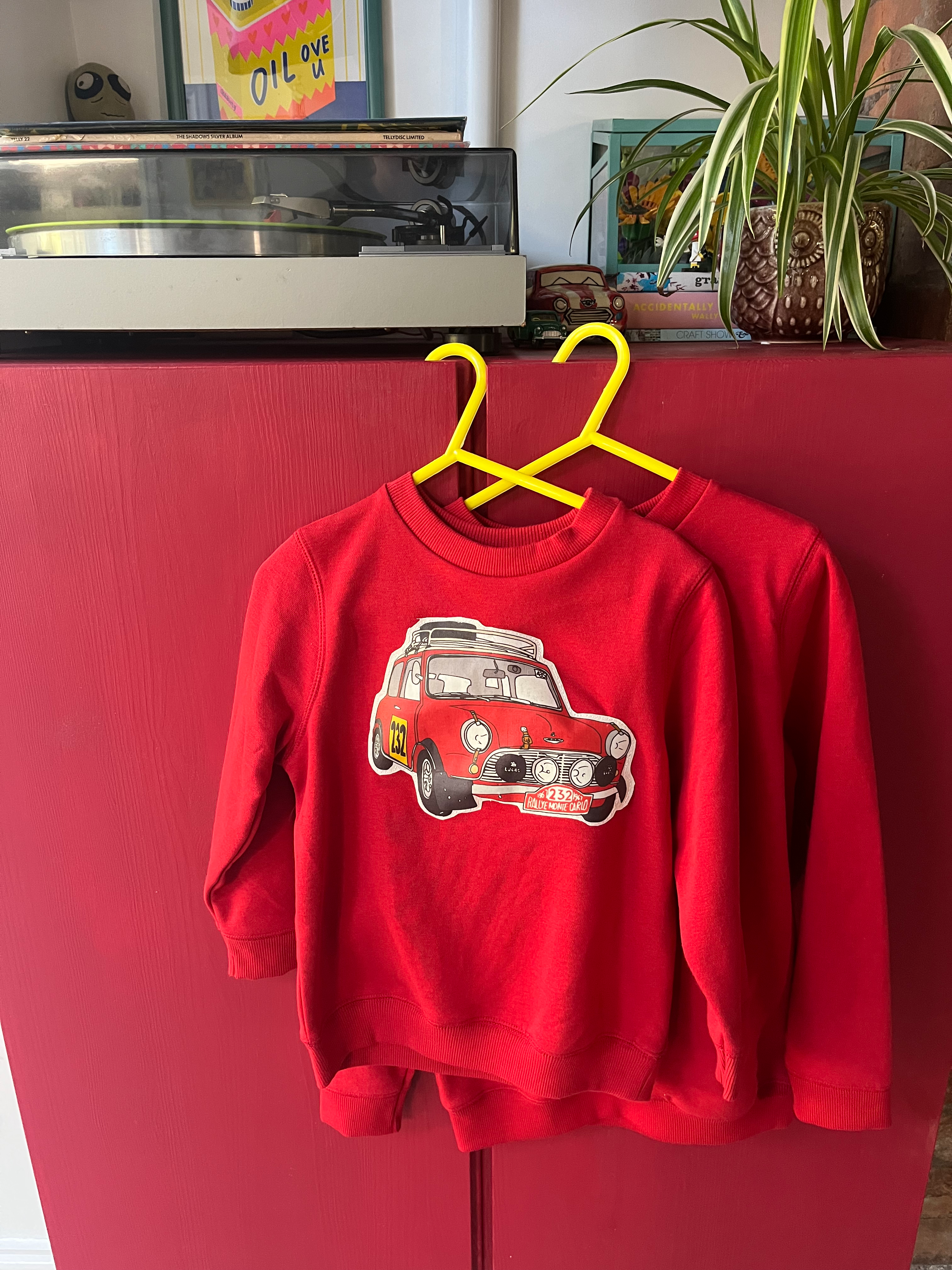 Red rally mini children’s jumper