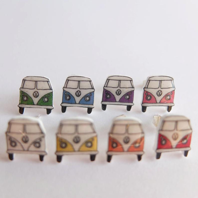 Thumbnail: VW Split Screen Campervan Stud Earrings in 8 Colours