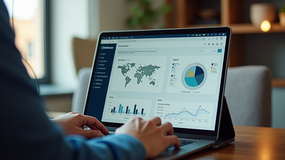 Close-up view of a laptop screen showing the crew housing app dashboard for crashpad owners