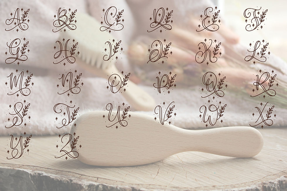 Miniaturbild: Babyhaarbürste Monogramm