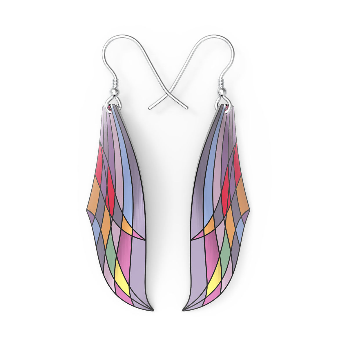 Modernist Leafy Purple Earrings