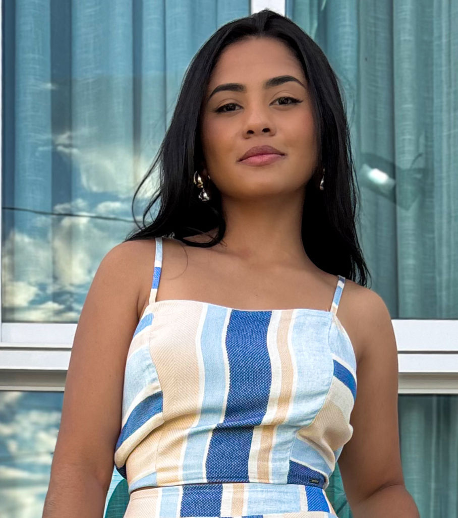 Top cropped viscose estampado