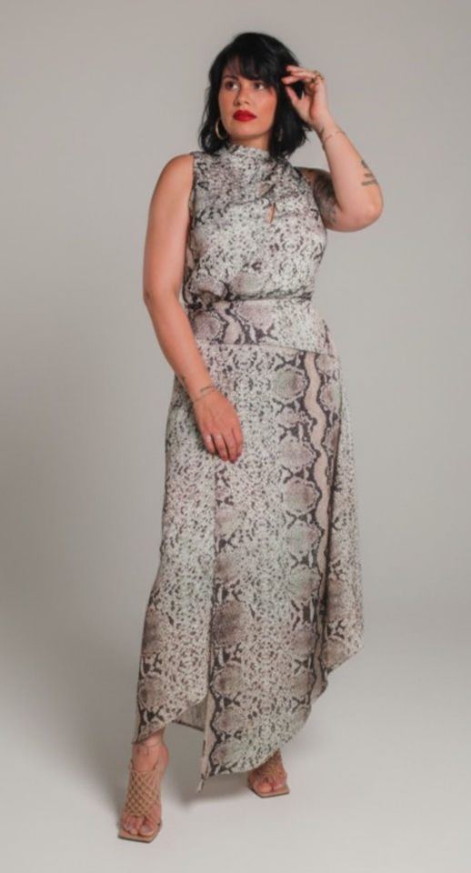 Conjunto cetim animal print