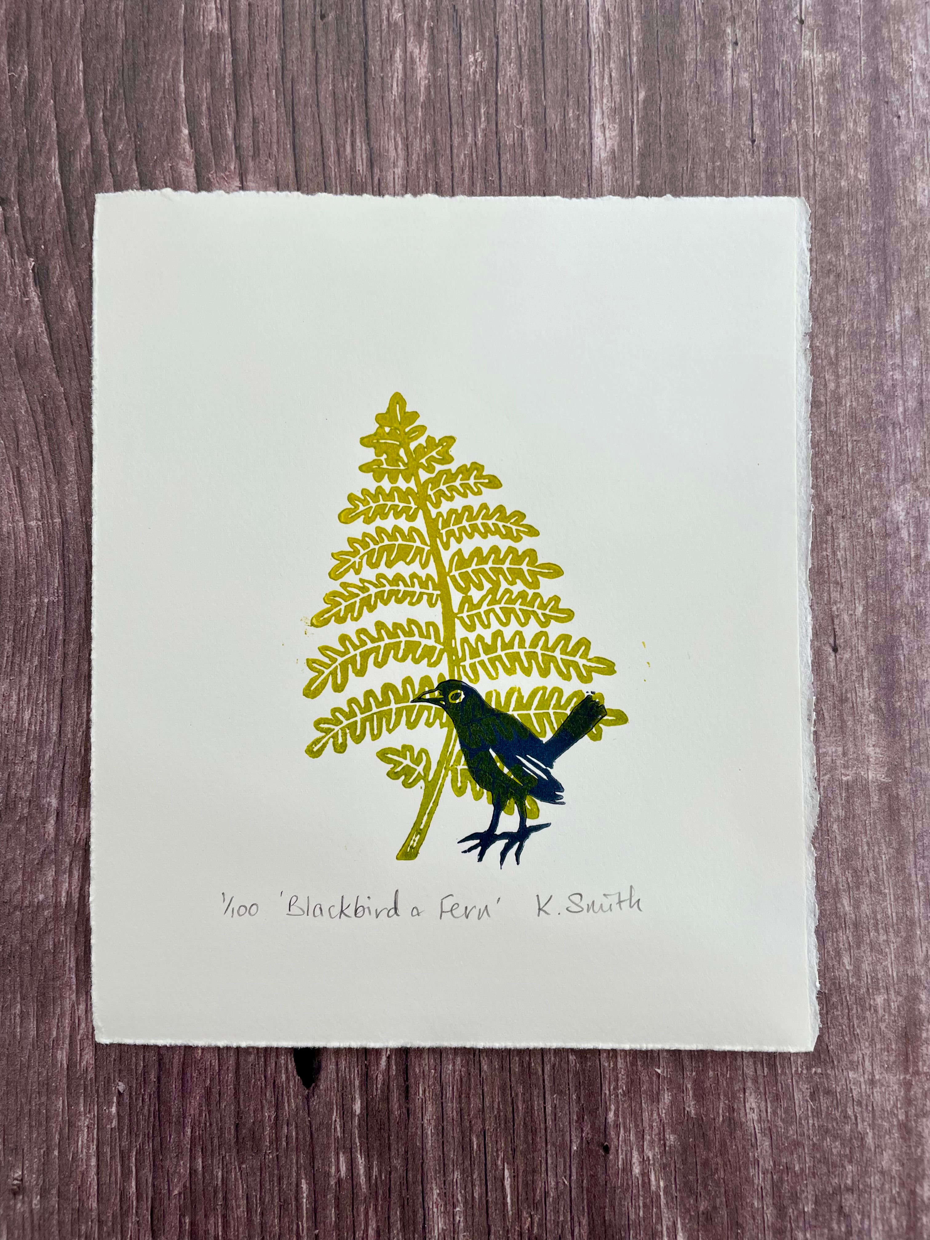 BLACKBIRD AND FERN PRINT