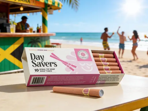 Day Savers Spiral Tip Hemp Wrap Tubes on a tropical beach available at Redeye Fenton in Fenton, Michigan.