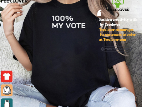 Amanda Gorman Wearing 100% My Vote Tee shirt