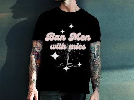 Behindthelikespodcast Ban Men With Mics Shirt