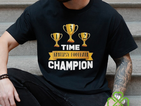 3 Time Fantasy Football Champion League Shirt