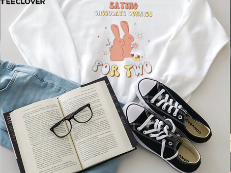 Eating chocolate bunnies for two shirt