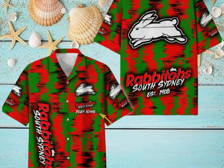 South Sydney Rabbitohs NRL Hawaiian Shirt Trending Design Custom Name