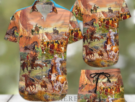 Horse Print Shirt Cowboy Love Life Hawaiian Shirt