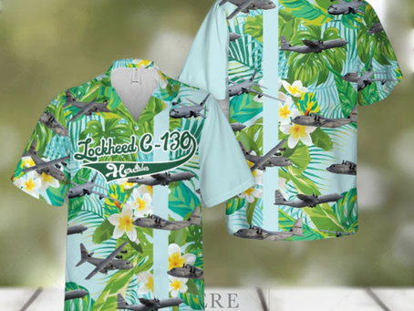 US Air Force Lockheed C 130 Hercules Hawaiian Shirt