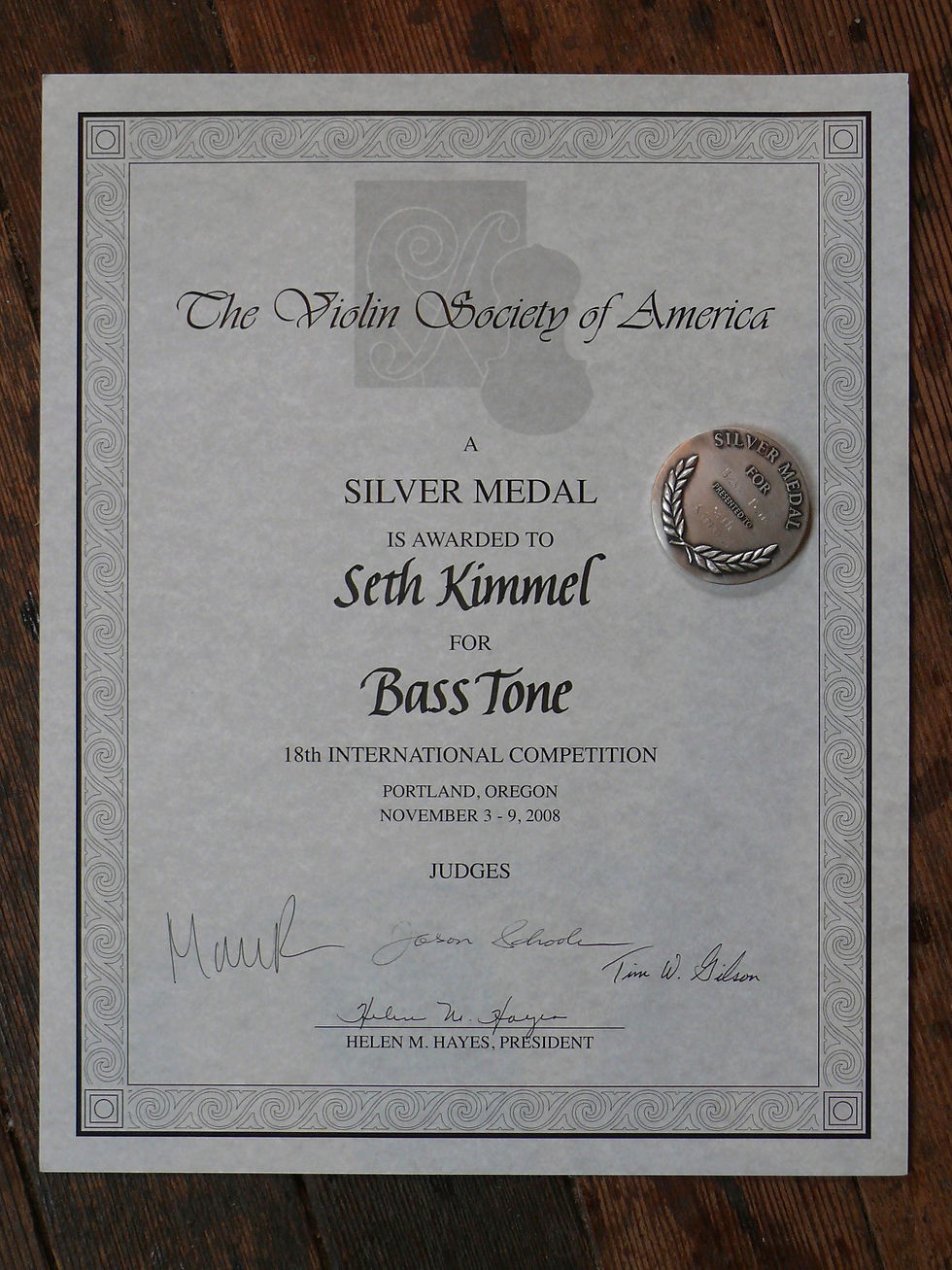 2008 VSA Silver Medal for Tone