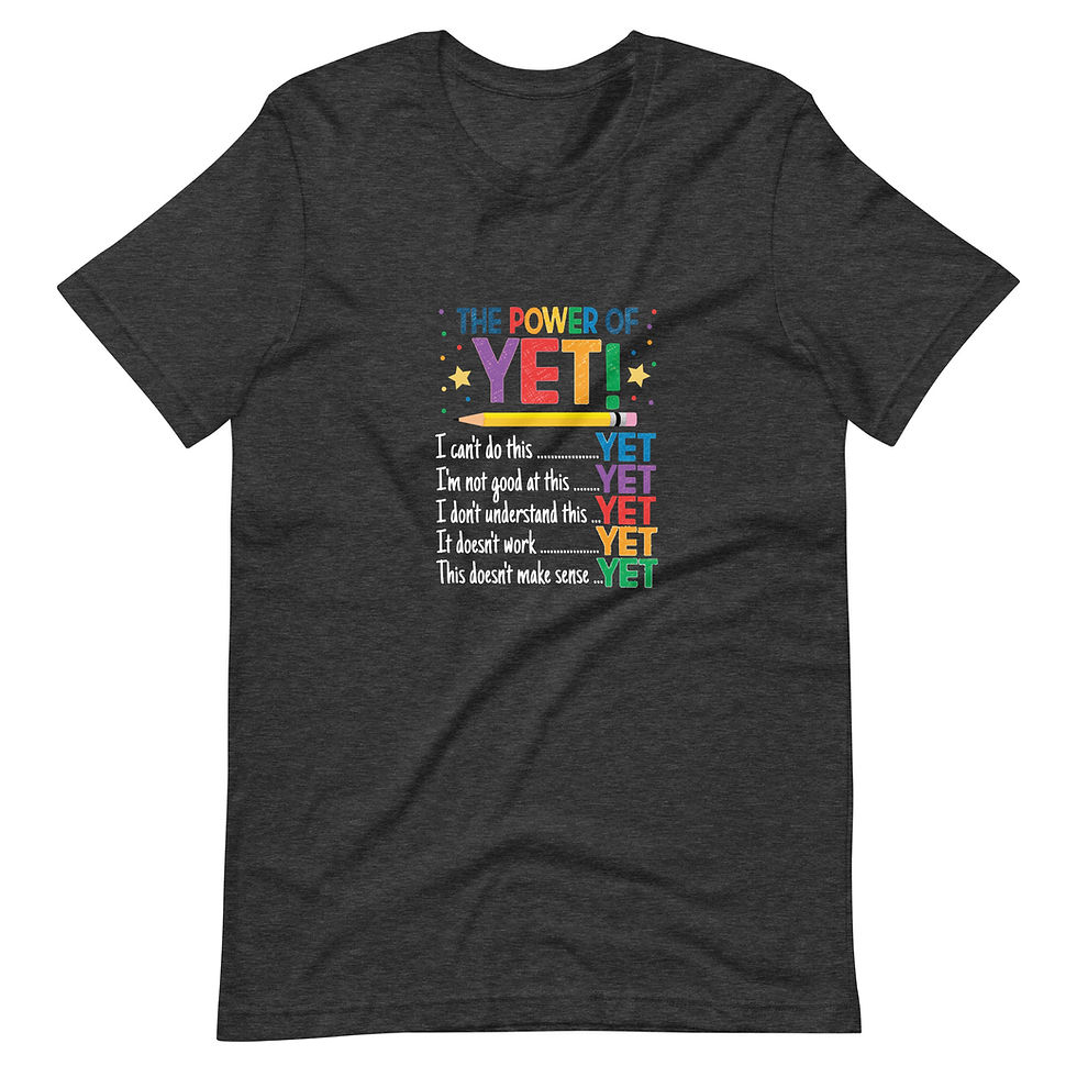 Thumbnail: The Power of YET! on Dark Shirt