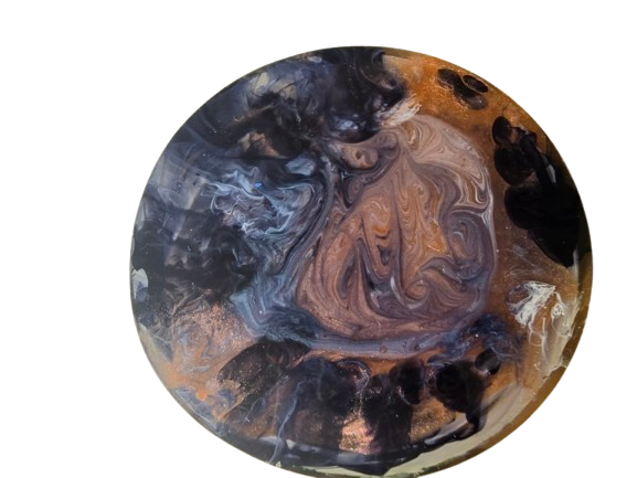 Thumbnail: Handmade bronze smoke resin tealight holder UK artisan décor