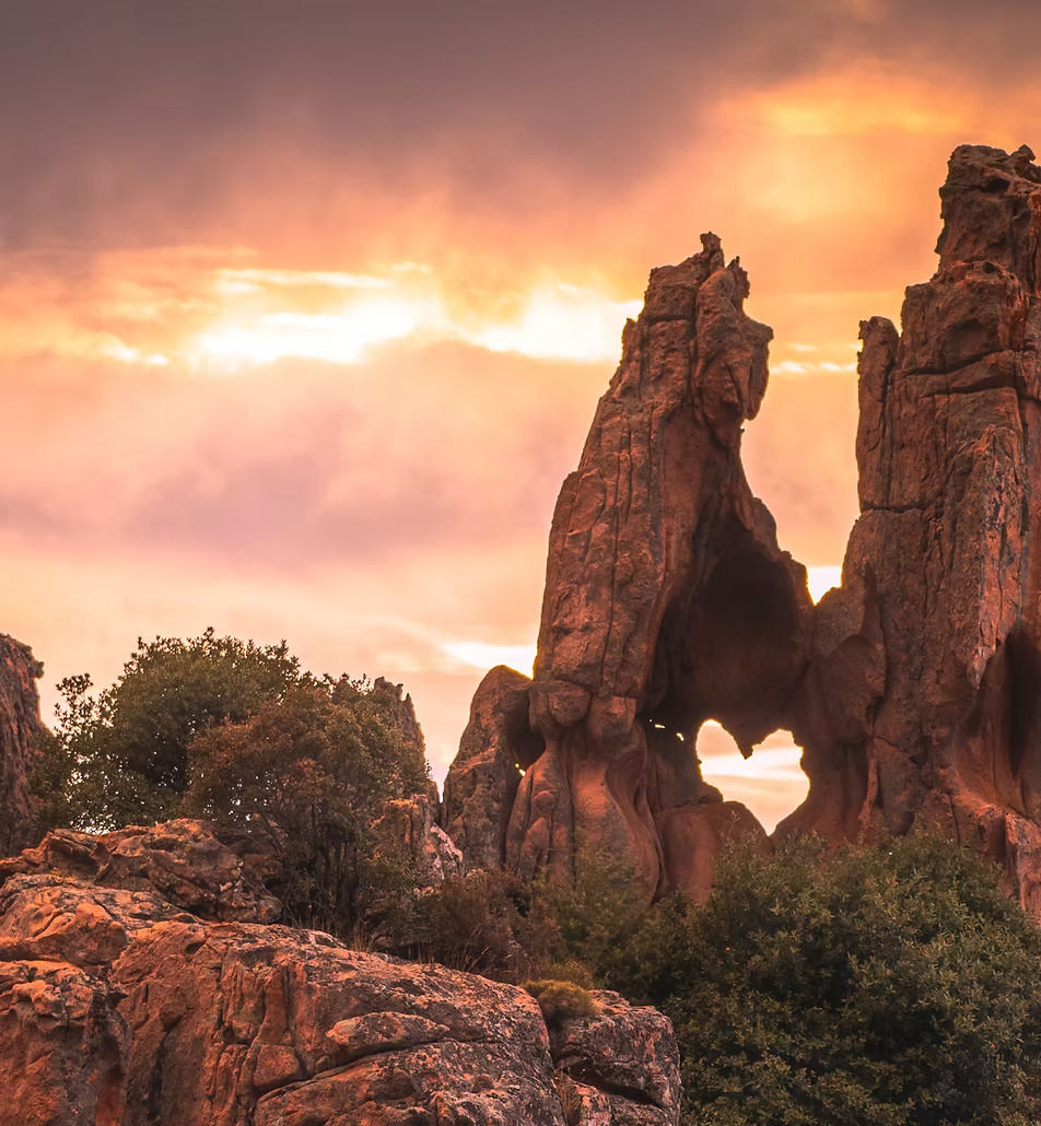 Red rock formations at sunrise for a Boutique Spa in Sedona.