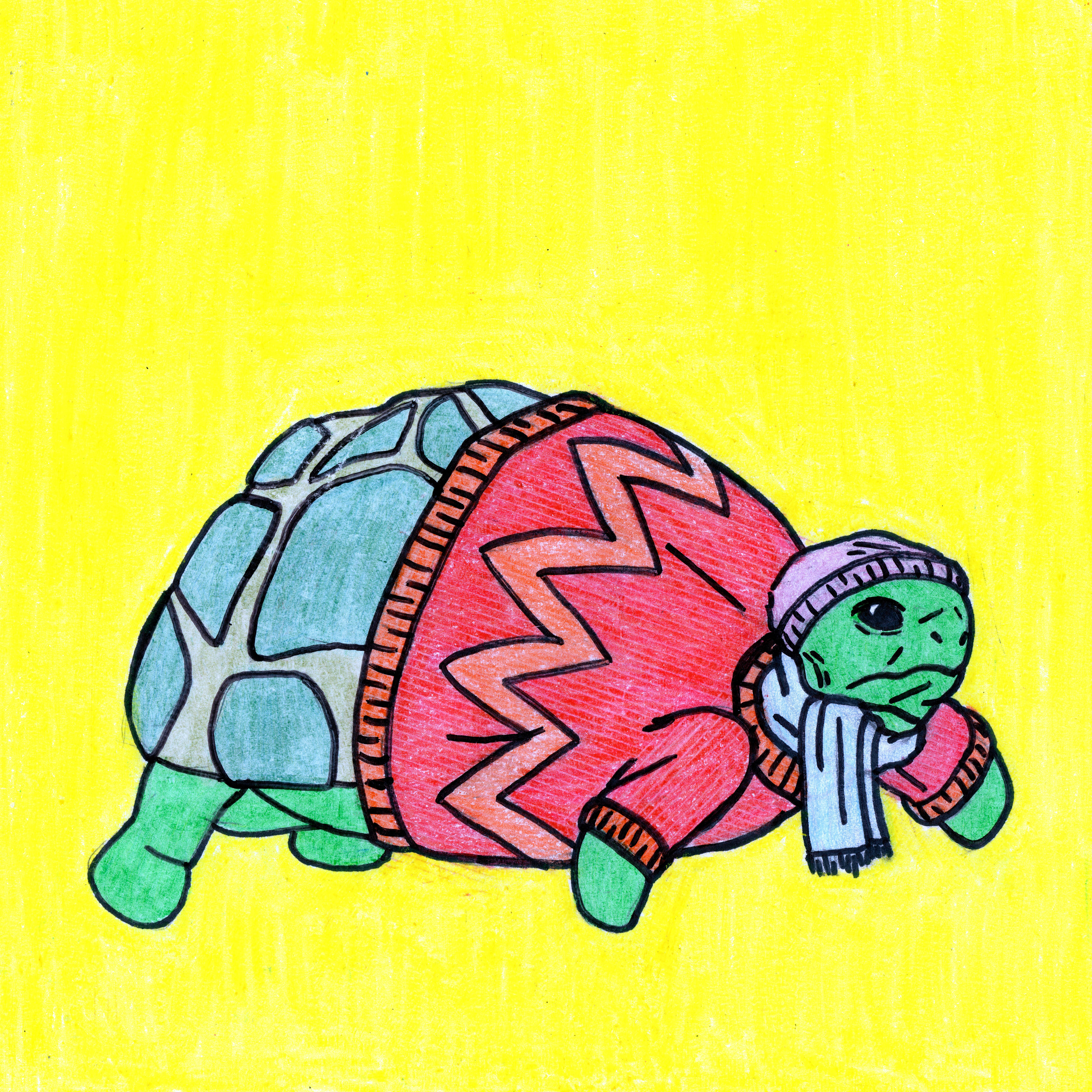 "Turtle Wearing Sweater" Print
