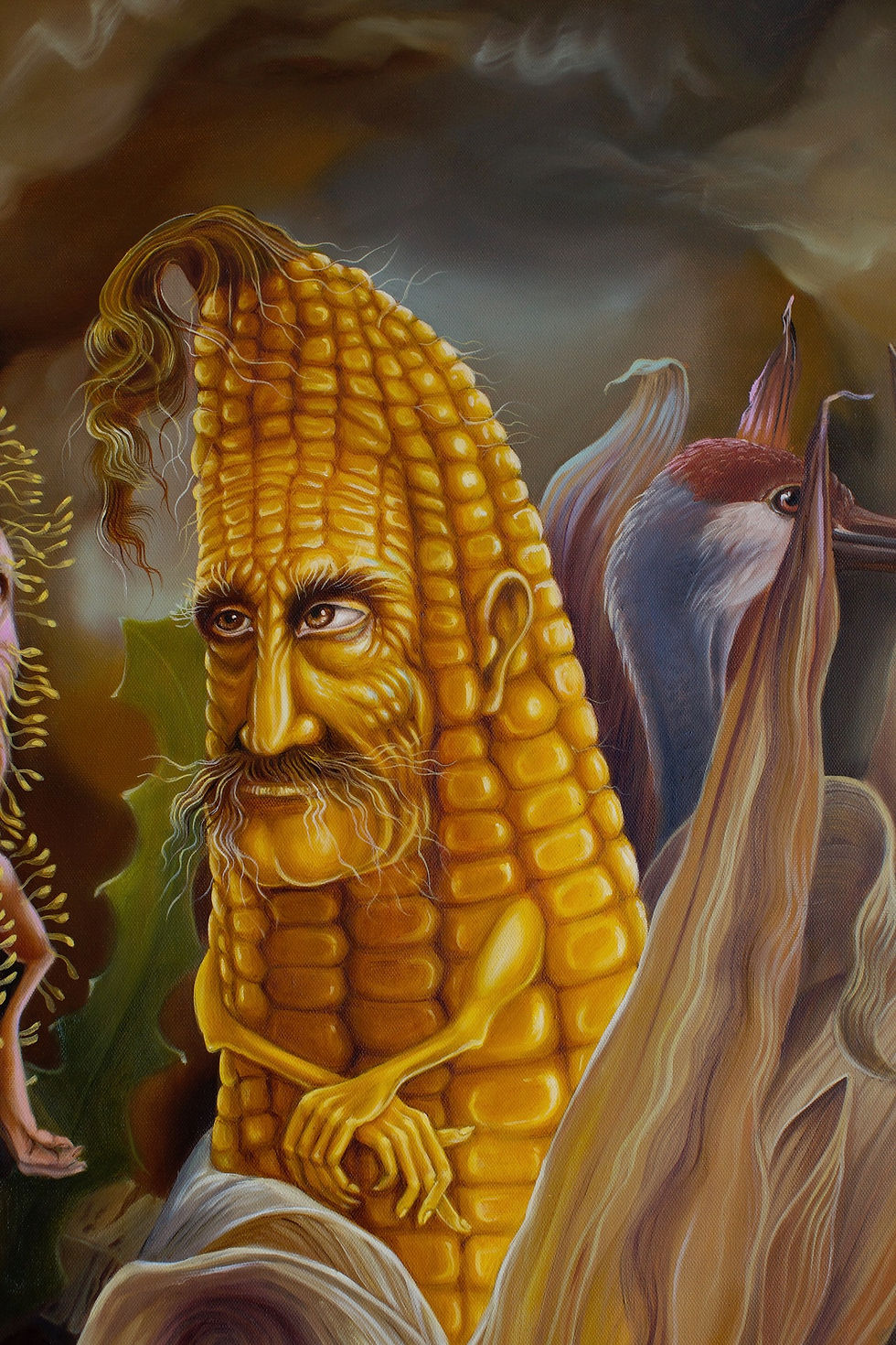 Thumbnail: human face as corn painting artwork surrealism