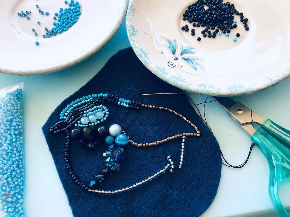 Thumbnail: Brooch Blue Wren
