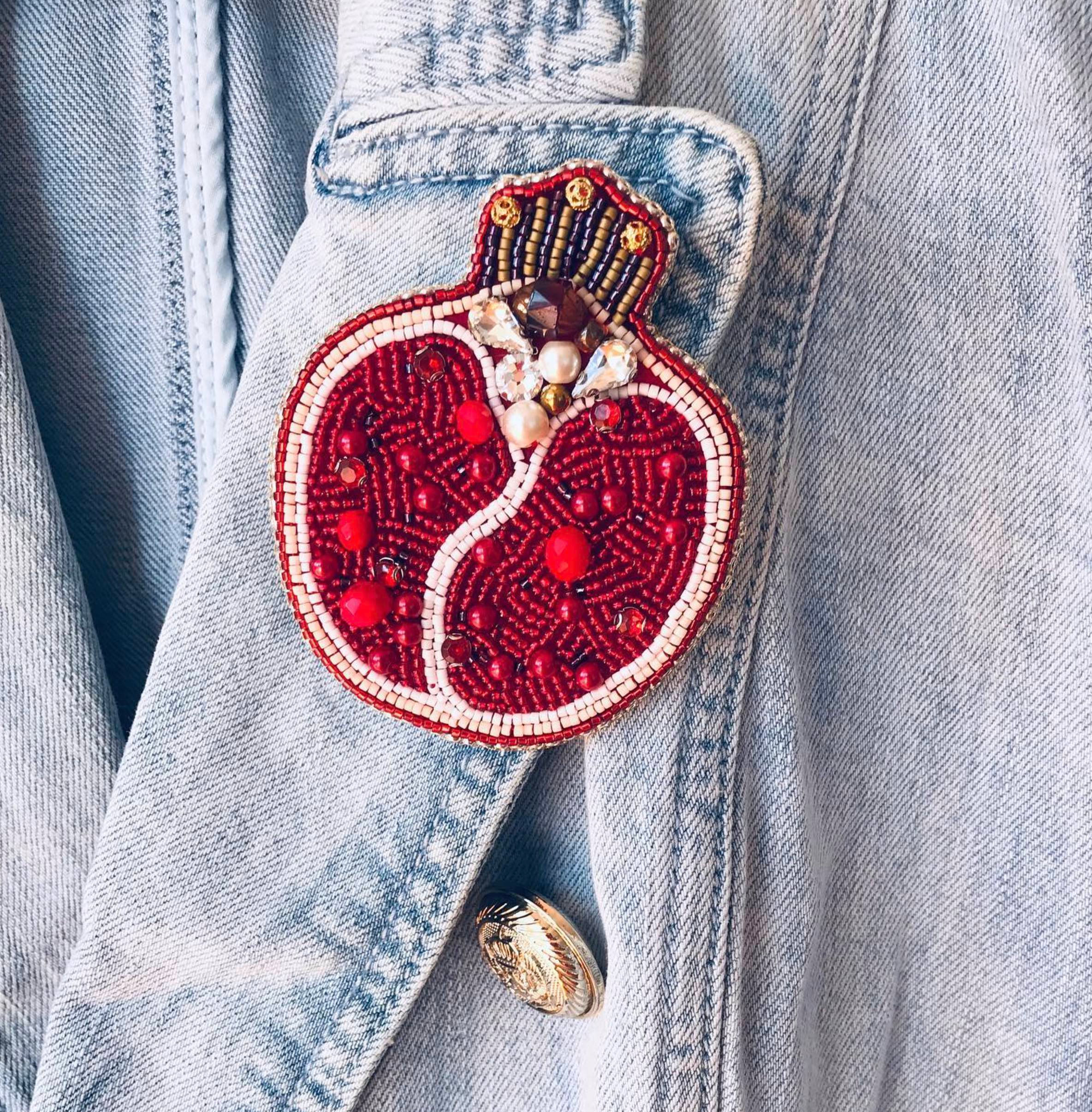 Brooch Red Pomegranate