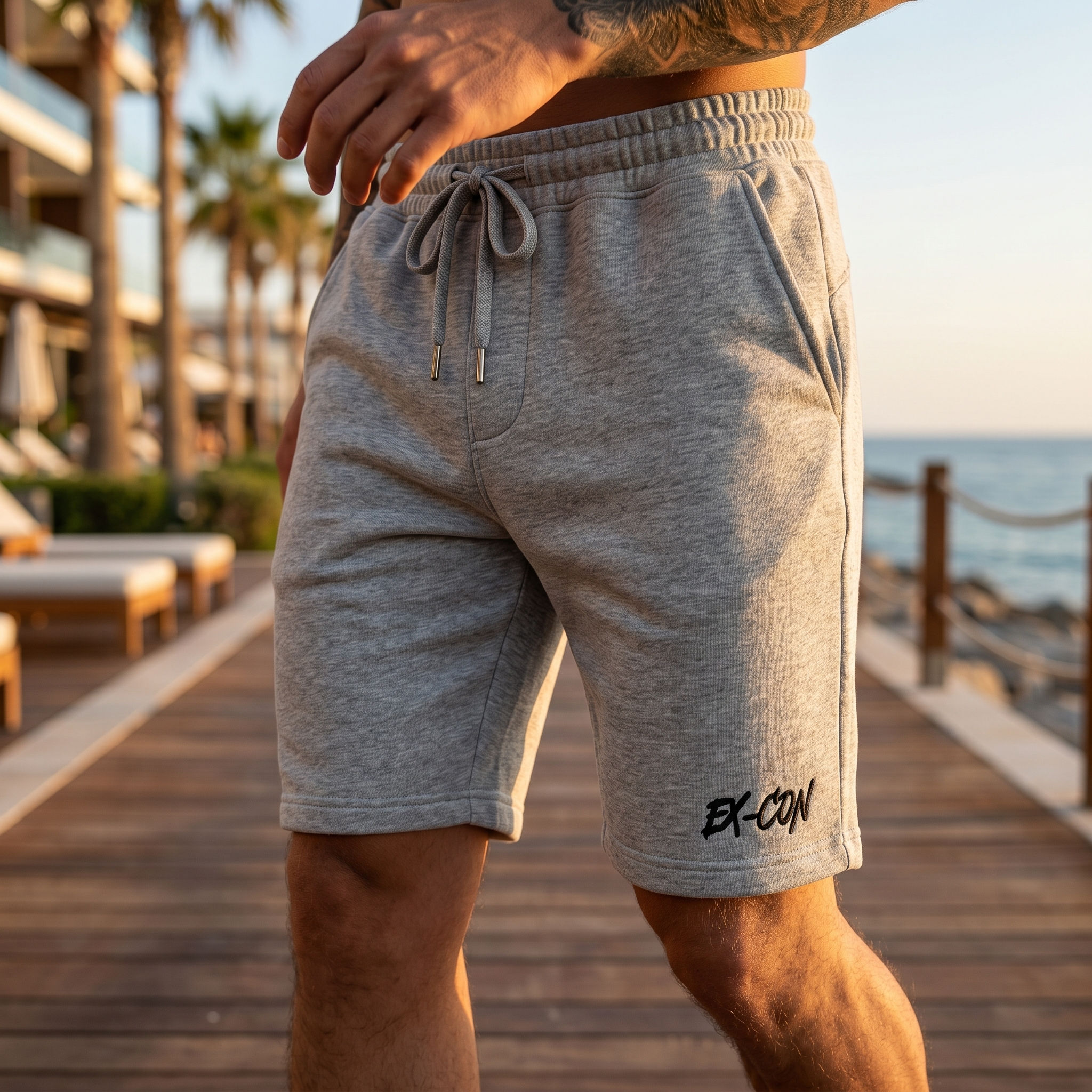 EX-CON Men’s Fleece Shorts – Soft Cotton Lounge Shorts