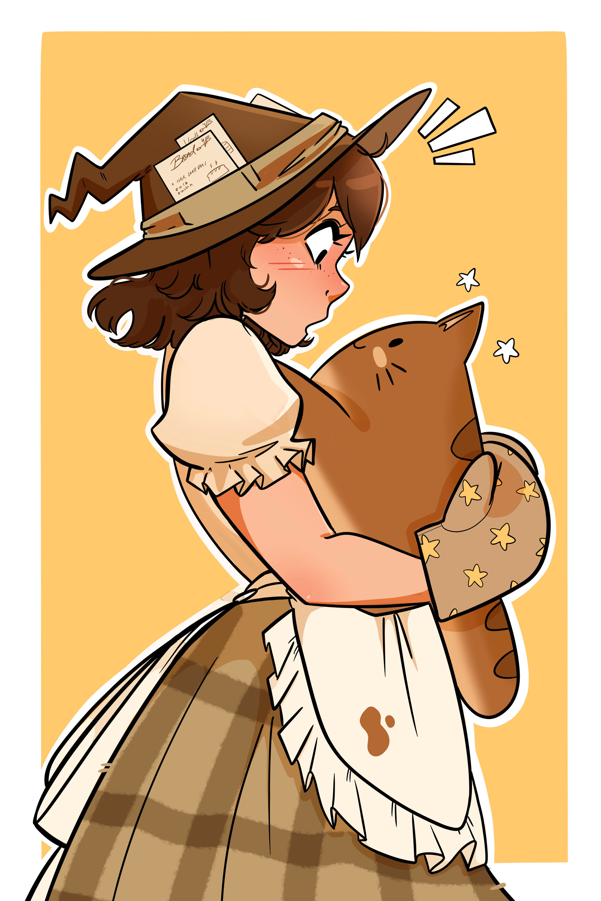 Witch and Loaf Cat Print