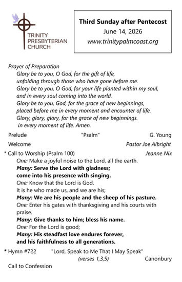 This is a link to the bulletin for this week's service