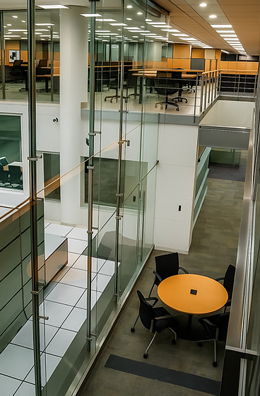 Modern interior design of corporate offices for Grupo Financiero Banorte.