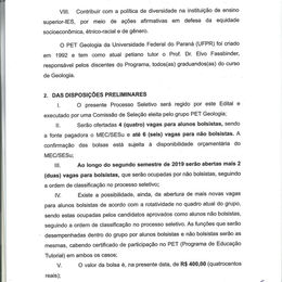 Edital do Processo Seletivo 2019/02