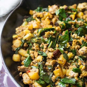 Moroccan Turkey and Sweet Potato Breakfast Bake