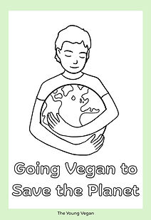 Image of Kids Going Vegan Colouring page