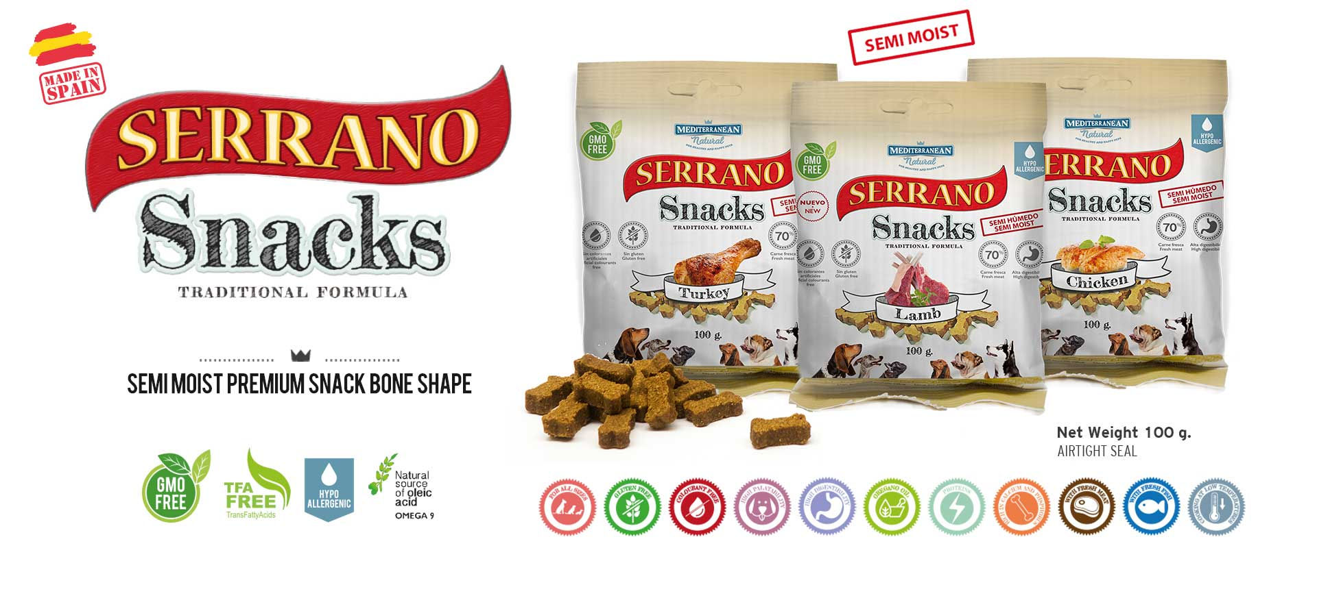 SNACKS SERRANO HUESITOS SABORES 100 GR