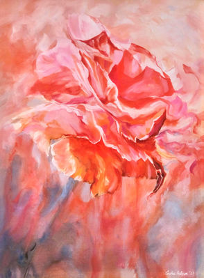 DESERT ROSE - Vermillion Wind, World Premiere; Painting & Composition