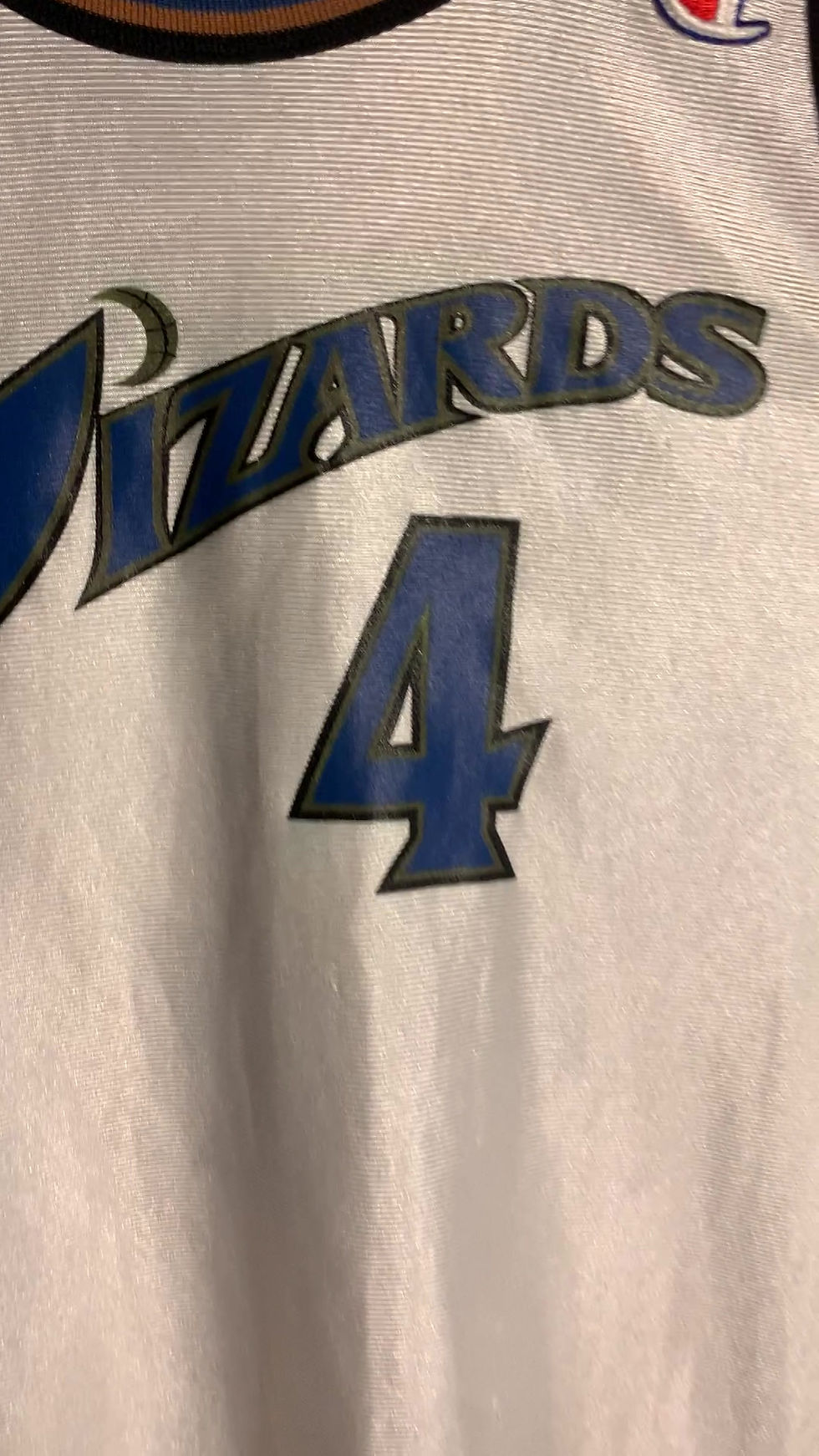 Thumbnail: Front video x Vintage Wizards Chris Webber Champion Jersey x Men's Size XL