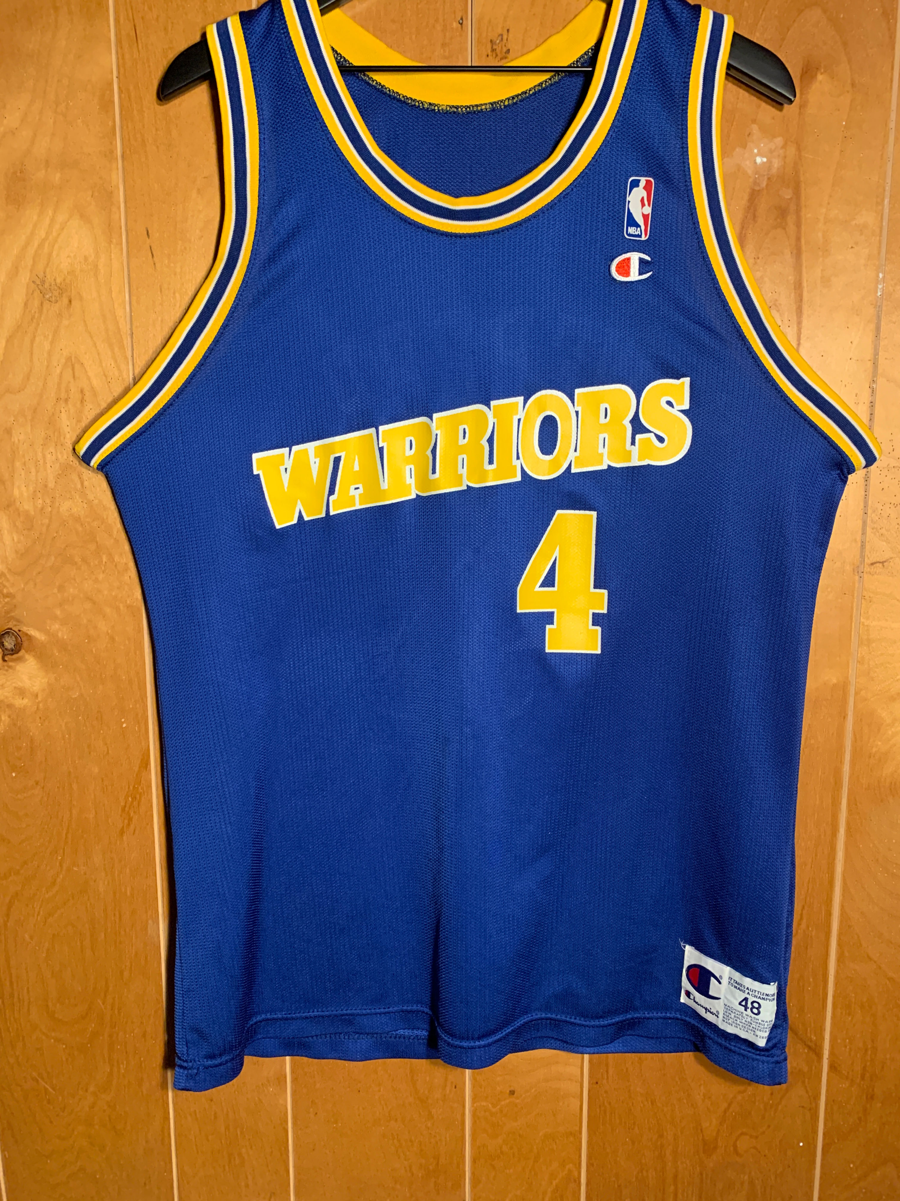 VINTAGE WARRIORS CHRIS WEBBER CHAMPION JERSEY SIZE XL