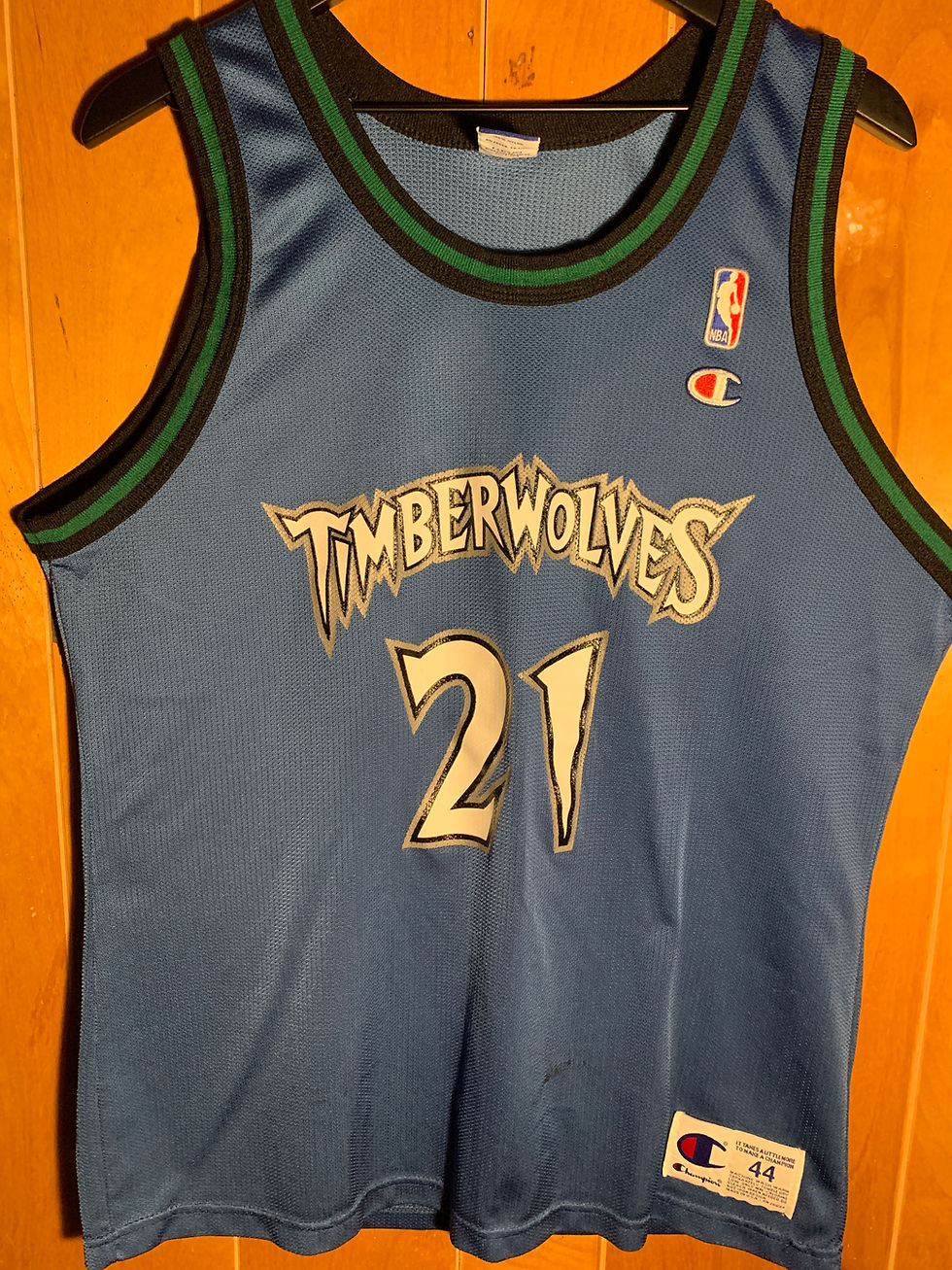 VINTAGE MINNESOTA TIMBERWOLVES KEVIN GARNETT CHAMPION JERSEY SIZE LARGE