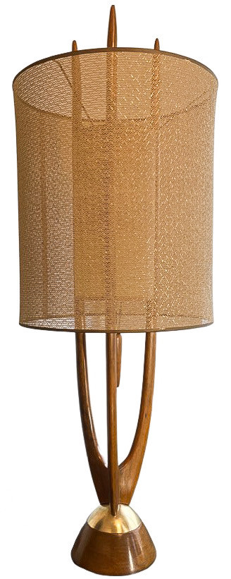 Thumbnail: Adrian Pearsall Teak Wood Table Lamps from Modeline