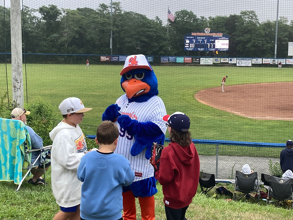 Ossie the Osprey Signs Autographs for Fans at McKeon Park. Photo by Paul Baker, Stadium Journey.