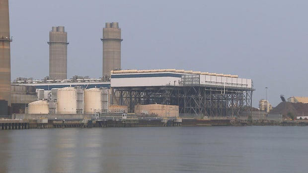 Current Power Plant on Banks of Mystic River in Everett. Photo courtesy of CBS Boston.