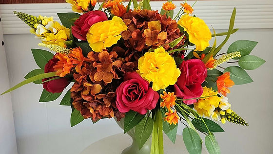 Red & Yellow Artificial Vase