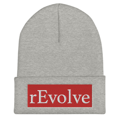 Gray Beanie, White On Red Logo | Robin 
