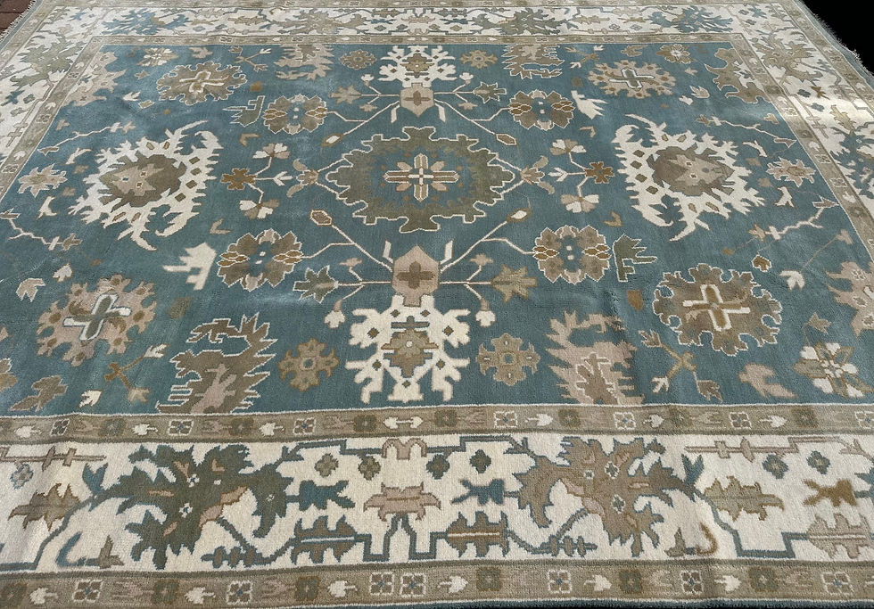 Thumbnail: Handmade Brand New Blue & White Indian Oushak